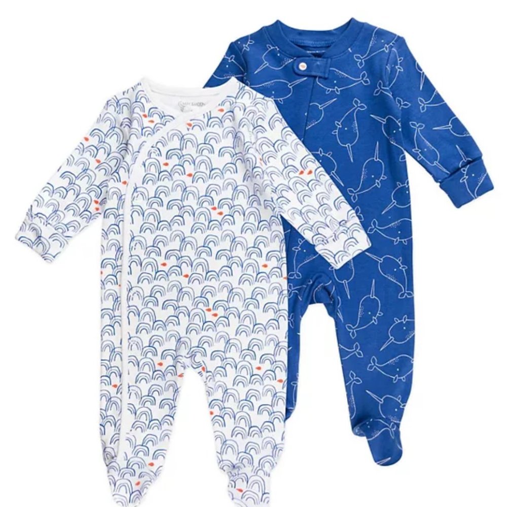 Mac & Moon 2-Pack Footie Pajama Set 3M
